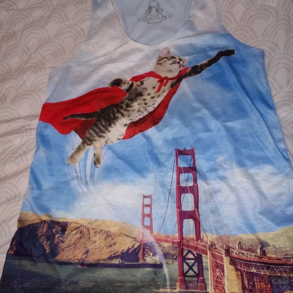 Bear Dance Tops - 🔥2/$10 Cat Golden Gate Bridge Tank Top Large